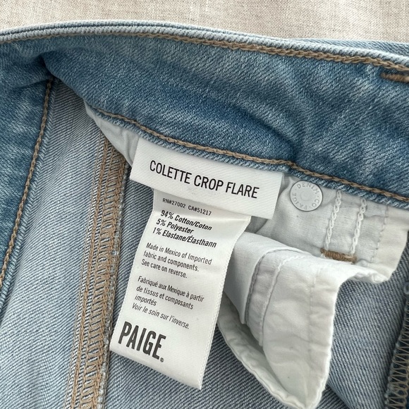 Paige light wash ankle flare jeans, size 24 - Picture 2 of 4